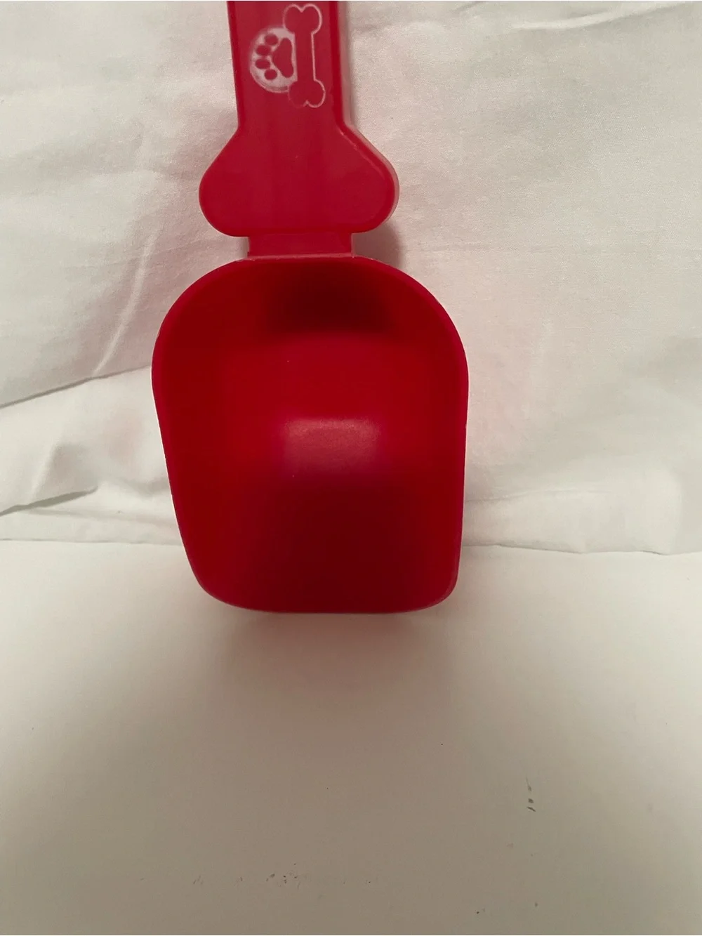 Red Pet Food Scoop with Bone Handle
